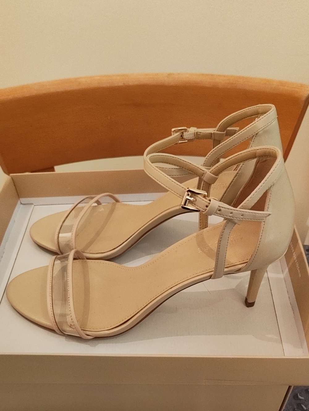 MICHAEL Michael Kors Beige Strappy Stiletto Sandals